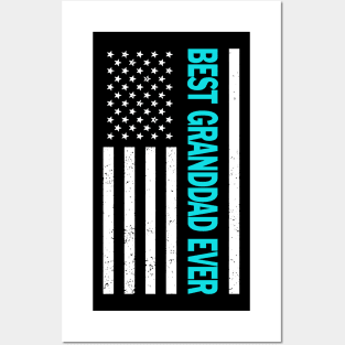 Best Granddad Ever American Flag Happy Father's Day Posters and Art